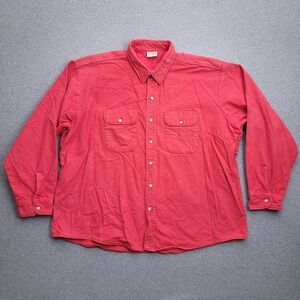 Five Brothers Flannel Shirt 3XL Red Vintage Button Up Dual Pockets Mens